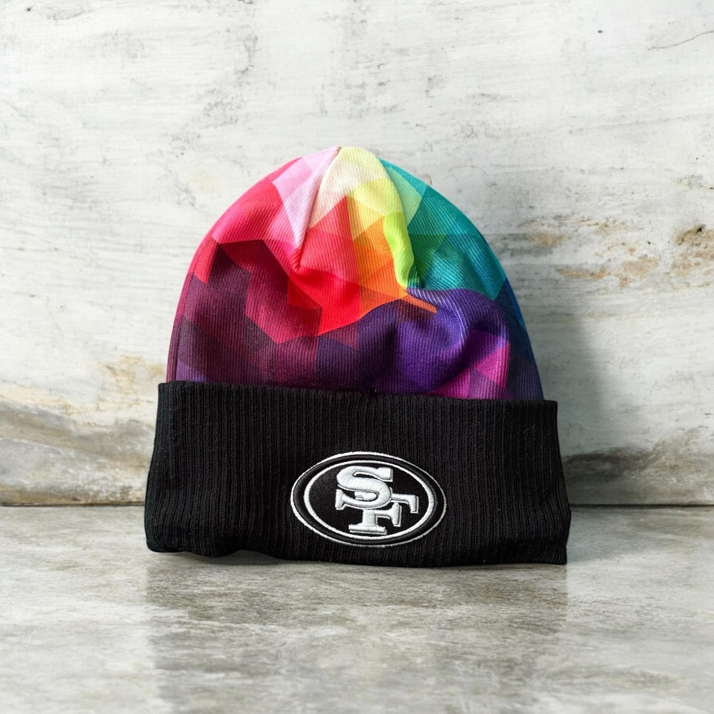 New Era San Francisco‎ 49ers Crucial Catch Beanie Hat Knit Fleece Line